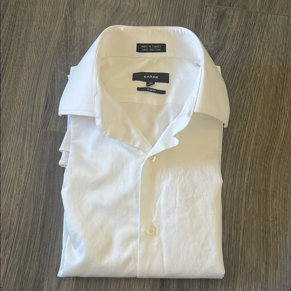 100% white cotton made in turkey Classic White Long Sleeve Dress Shirt - Picture 7 of 9